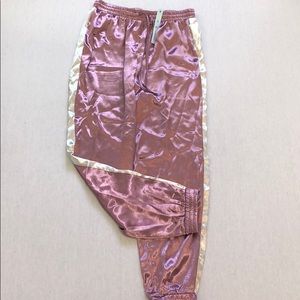 Pink satin jogger. Never been worn.